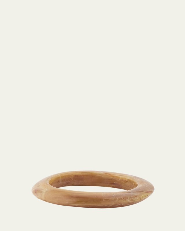 Cream Marble Resin Bangle Bracelet